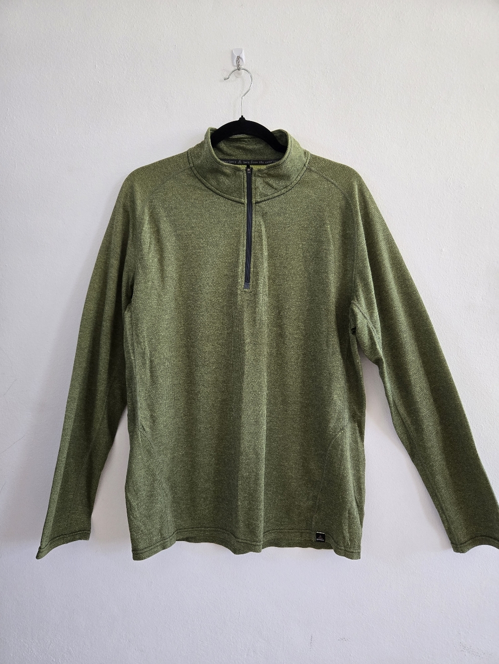Prana Men's Olive Quarter-Zip Performance Breath Pullover Sweater Size XL